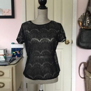 Black American apparel lace type shirt.